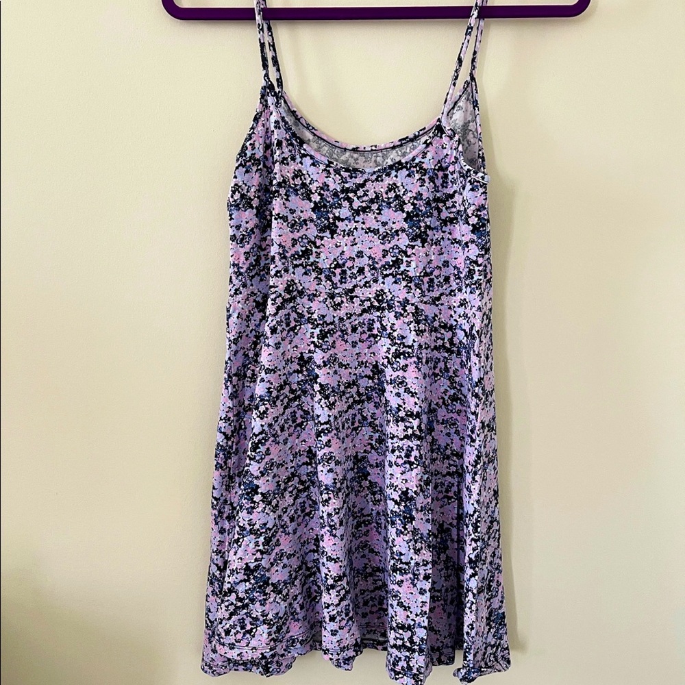 💕3/$20💕 H&M DIVIDED Cami Skater Mini Dress  Purple Floral Size M